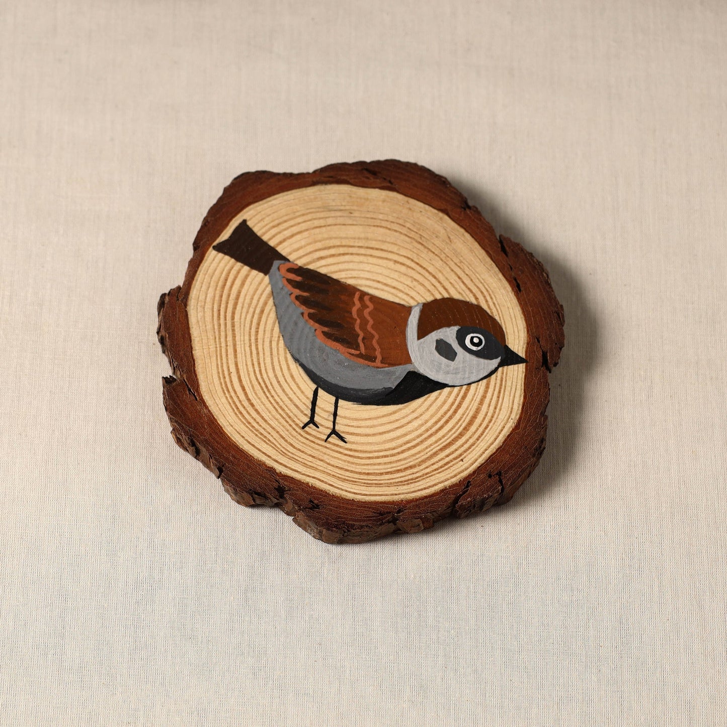 Birds - handpainted pine wood coaster (set of 4) 07