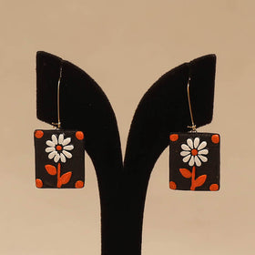 Bishnupur handpainted terracotta earrings 130 - handcrafted