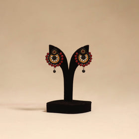 Bishnupur handpainted terracotta earrings 53 - handcrafted