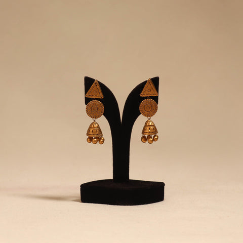 Bishnupur handpainted terracotta jhumki earrings 117