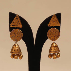 Bishnupur handpainted terracotta jhumki earrings 117