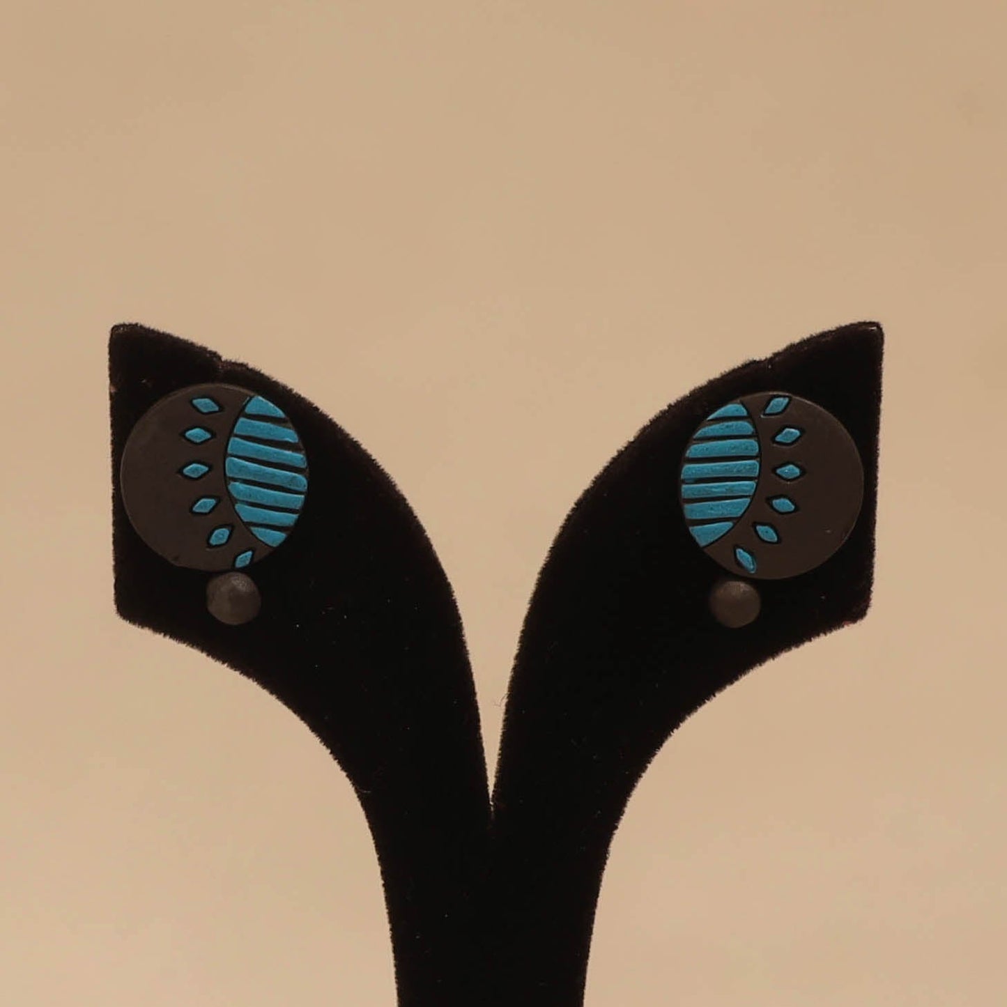 Bishnupur handpainted terracotta stud earrings 180