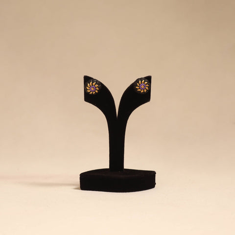Bishnupur handpainted terracotta stud earrings 40