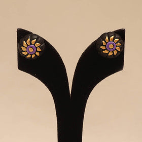 Bishnupur handpainted terracotta stud earrings 40