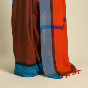  Brown Bishnupur Mul Cotton Saree from Bengal
