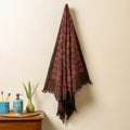 Brown Block Print Cotton Ajrakh Handloom Towel