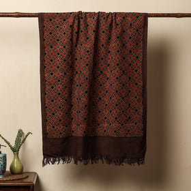 Brown Block Print Cotton Ajrakh Handloom Towel
