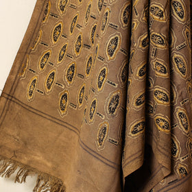 Brown Block Print Cotton Ajrakh Handloom Towel