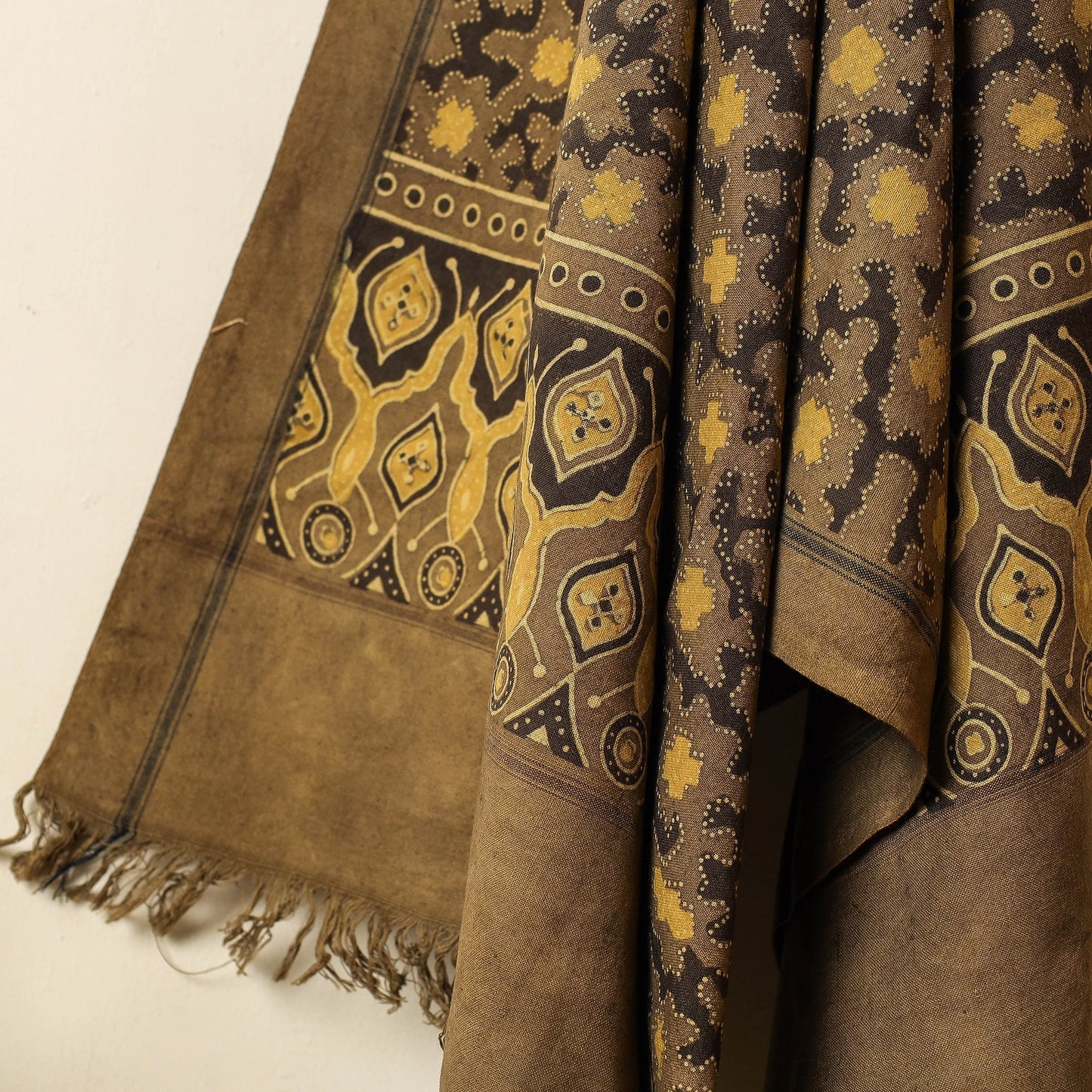 Buy Block Print Cotton Ajrakh Handloom Towel