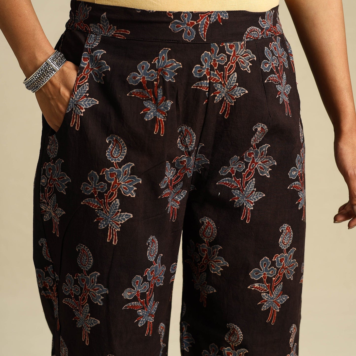 Brown Block Print Cotton Ajrakh Palazzo