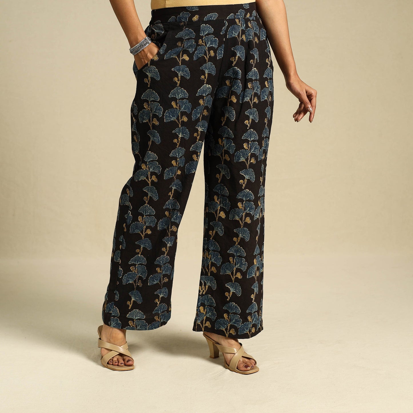 Buy Block Print Cotton Ajrakh Palazzo 