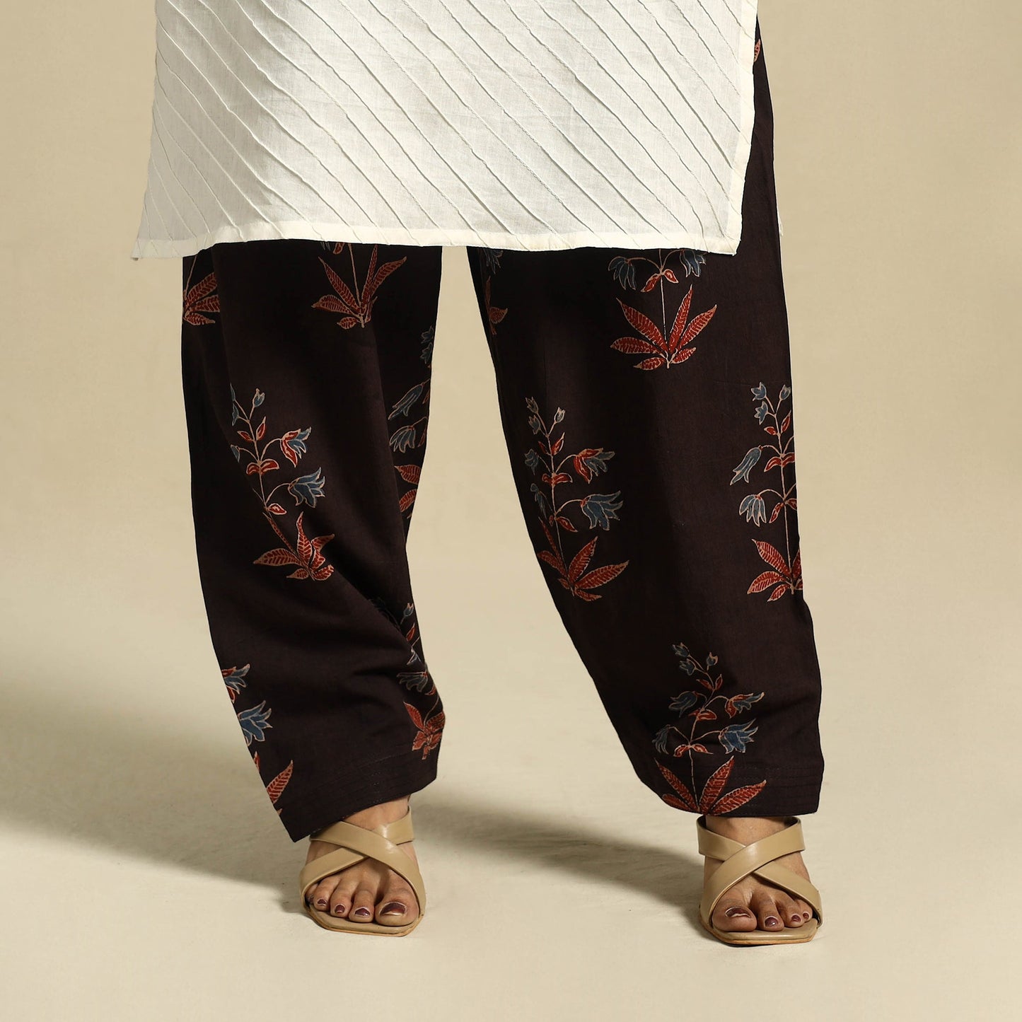 Brown Block Print Cotton Ajrakh Salwar