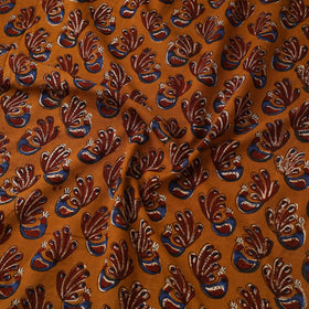 Brown Block Print Cotton Bagru Fabric