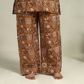  Brown Block Print Cotton Bagru Night Suit Set