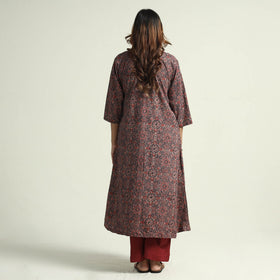 Buy Block Print Cotton Flared Ajrakh Kurta with Palazzo Set