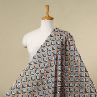 Brown - cotton sanganeri fabric 17 - handcrafted