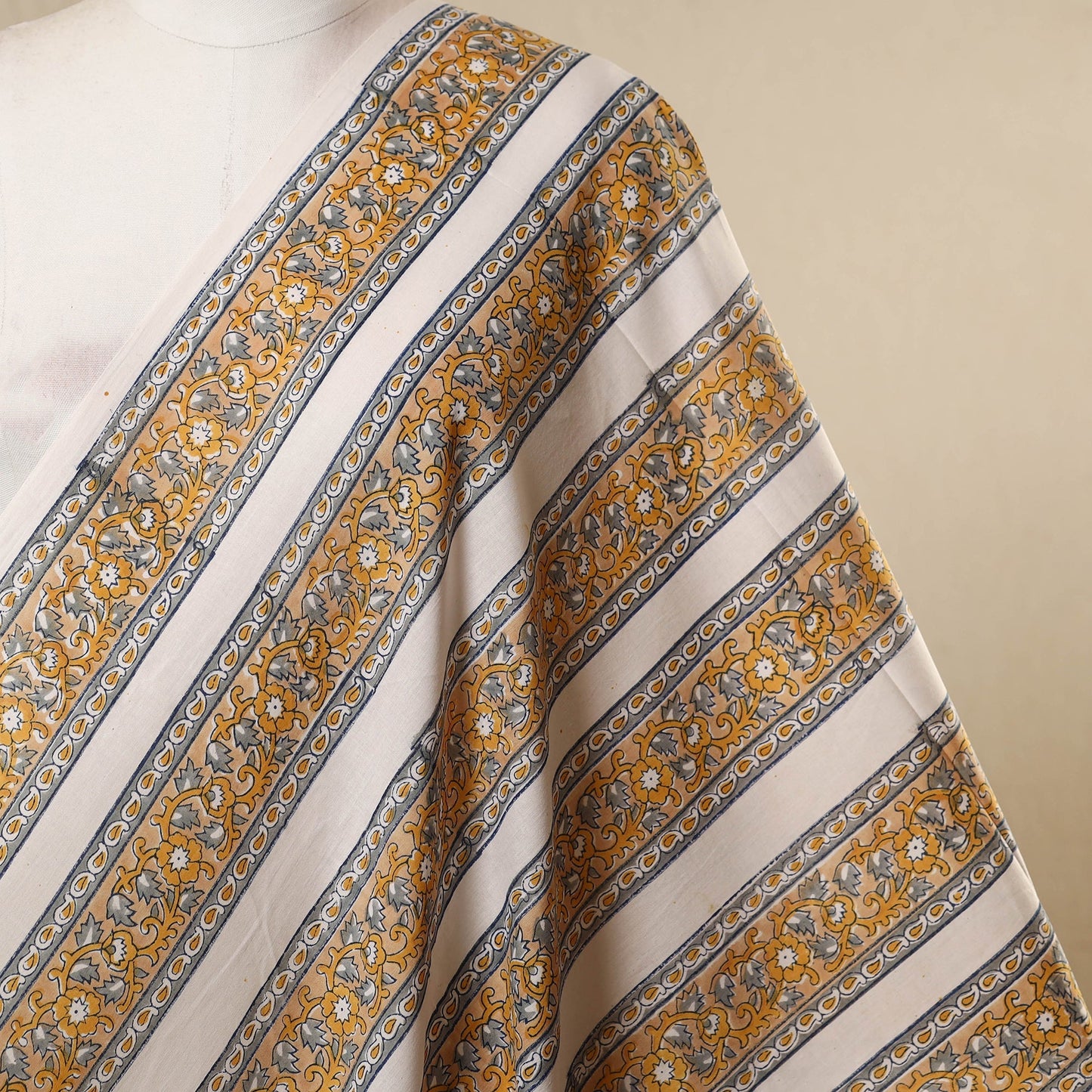 Brown - cotton sanganeri fabric 23 - handcrafted