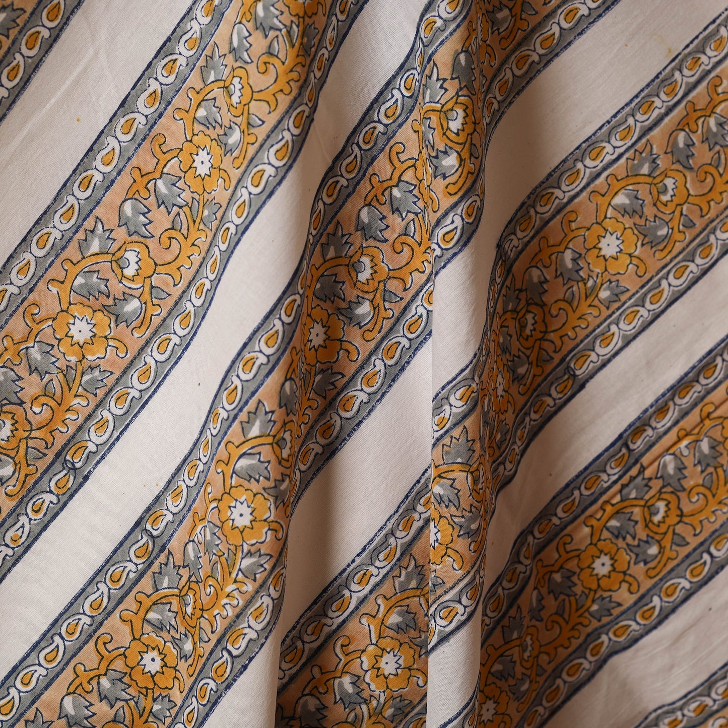 Brown - cotton sanganeri fabric 23 - handcrafted