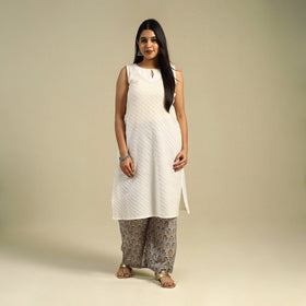 Brown Block Print Cotton Sanganeri Palazzo 