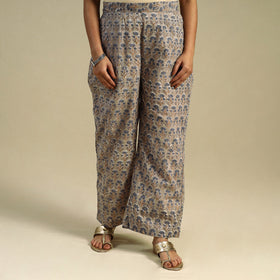 Brown Block Print Cotton Sanganeri Palazzo 