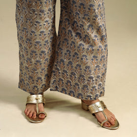 Brown Block Print Cotton Sanganeri Palazzo 