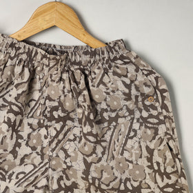 Buy Brown Block Print Cotton Unisex Bagru Shorts/Boxer