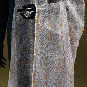 Kota doria silk cotton sanganeri floral dupatta 53