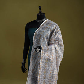 Kota doria silk cotton sanganeri floral dupatta 53