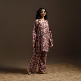 Natural dyed cotton vanaspati bagru co-ord set 09