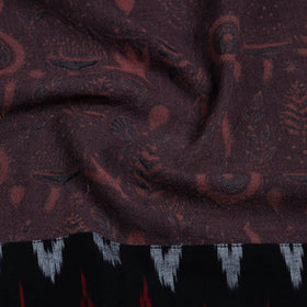 Brown - woollen blouse piece 64 - handcrafted