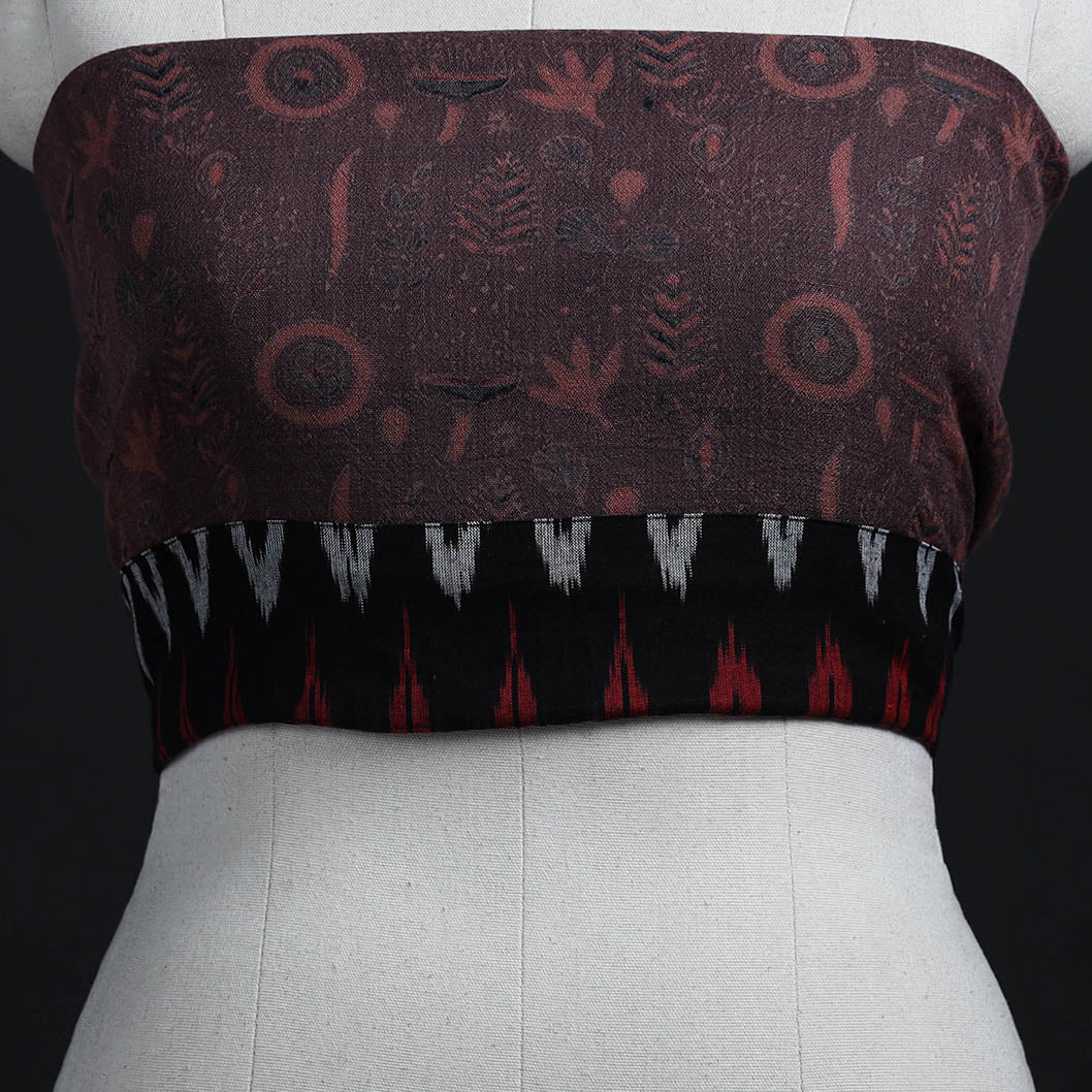 Brown - woollen blouse piece 64 - handcrafted
