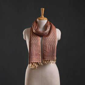 Brocade handloom semi silk banarasi stole 37 - handcrafted