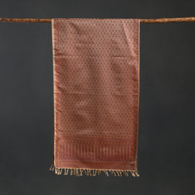 Brocade handloom semi silk banarasi stole 37 - handcrafted