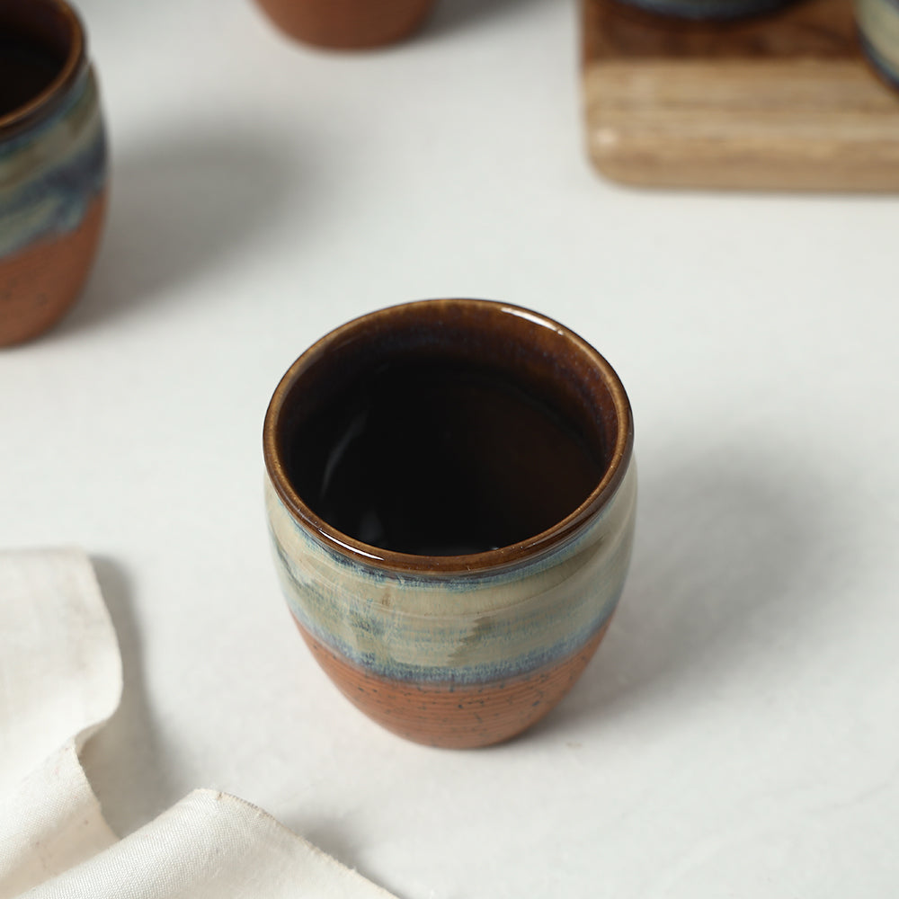  Ceramic Dual Tone Brown Kullad (Set of 6) 