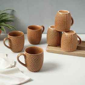  Brown Ceramic Mugs 