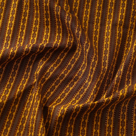 Brown Chain-Patterned Cotton Jaipur Print Fabric