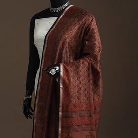 Chanderi silk bagh natural dyed dupatta with zari border 32