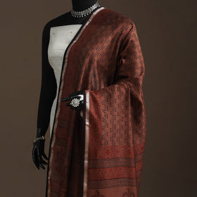 Chanderi silk bagh natural dyed dupatta with zari border 32