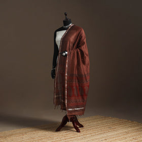 Chanderi silk bagh natural dyed dupatta with zari border 33