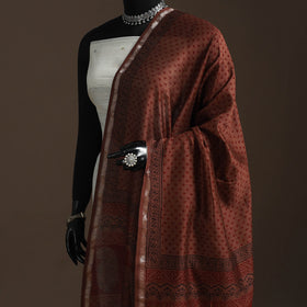 Chanderi silk bagh natural dyed dupatta with zari border 33