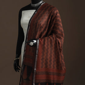 Chanderi silk bagh natural dyed dupatta with zari border 34