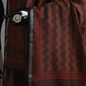 Chanderi silk bagh natural dyed dupatta with zari border 34