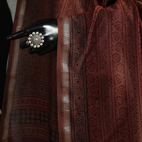 Chanderi silk bagh natural dyed dupatta with zari border 35