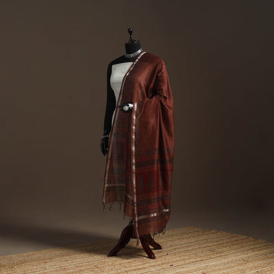 Chanderi silk bagh natural dyed dupatta with zari border 35