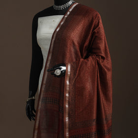 Chanderi silk bagh natural dyed dupatta with zari border 35