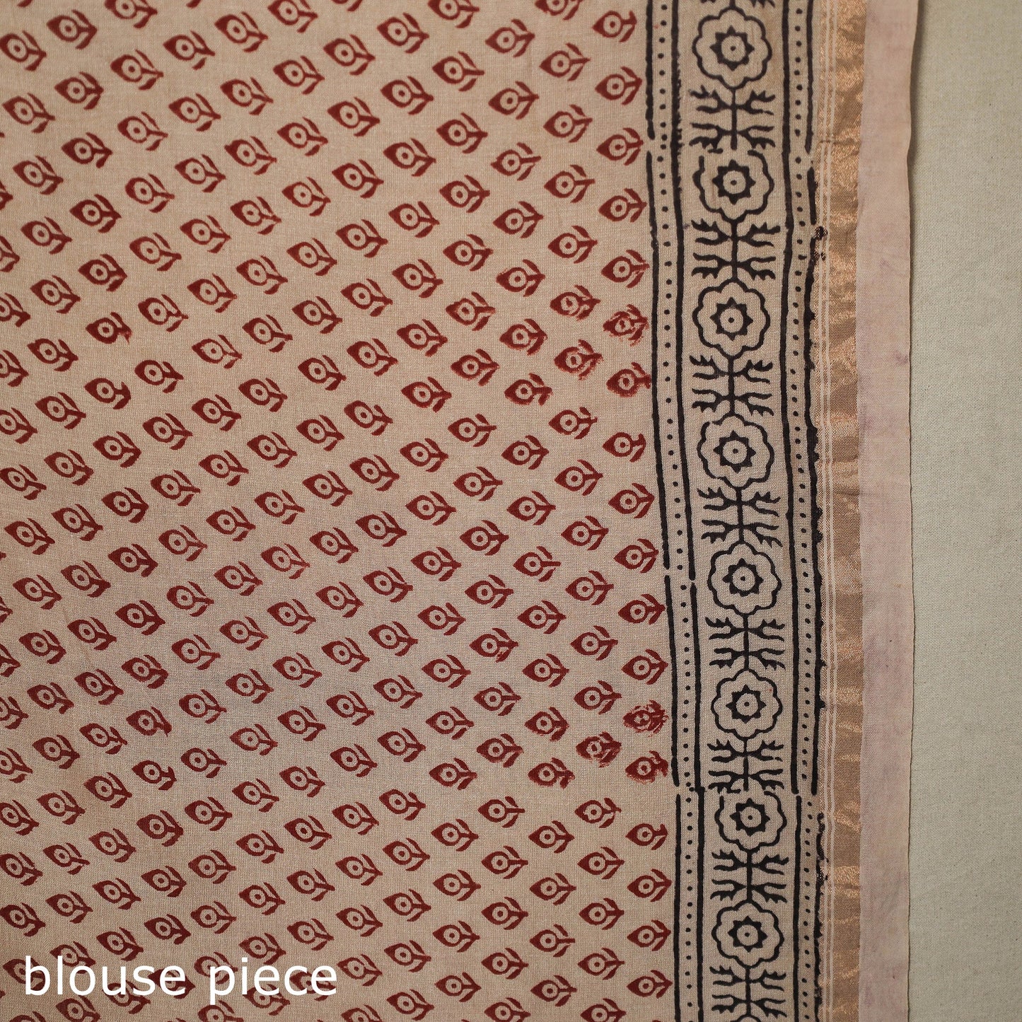 Brown - handloom chanderi silk bagh saree 08 - handcrafted