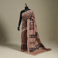 Brown - handloom chanderi silk bagh saree 15 - handcrafted