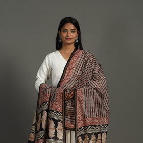 Buy Brown Block Print Chanderi Silk Bagru Dupatta
