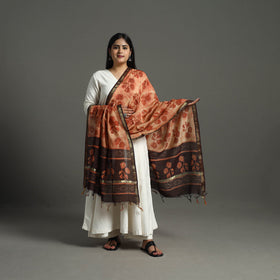Block Print Chanderi Silk Ajrakh Dabu Bagru Dupatta