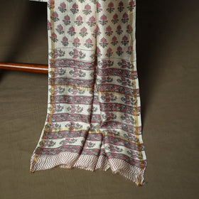 Chanderi silk hand block sanganeri print 3pc unstitched